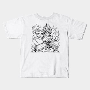 Goku Line Art Kids T-Shirt